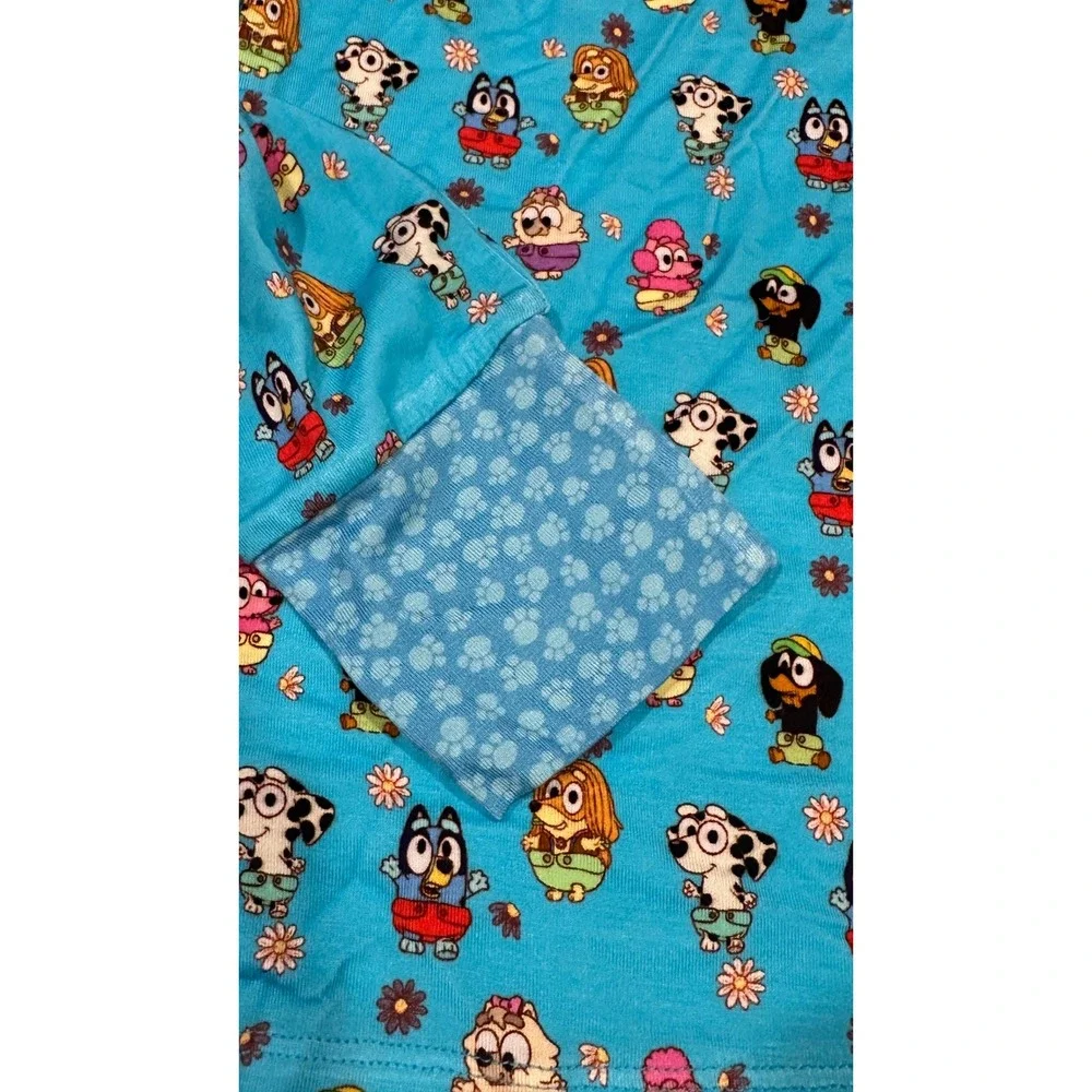 Little Snuggles Bluey Bamboo Viscose Pajama Set Kids 12T Blue Long Sleeve NWT